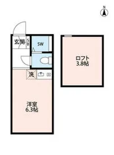 ユナイト和田町ロートレック・オペラ【205号室】の間取り