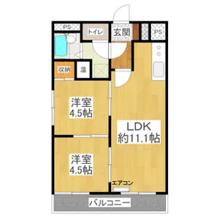 モンシェリーデンスクマモト【2階】の間取り