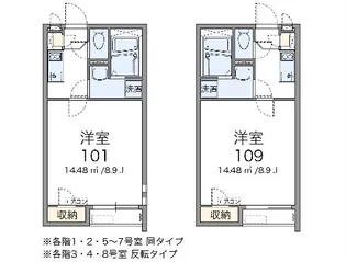 クレイノさんふらわー入谷【2階】の間取り