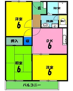 フラワーハイツA【A102号室】の間取り