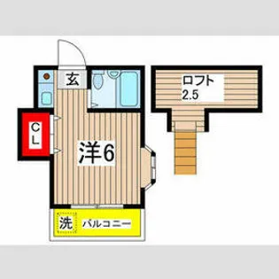 ユーベルグ国立【2階】の間取り