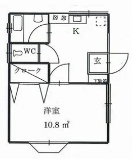 笹川ハイツ【2号室】の間取り