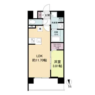 WORVE吹田江坂【9階】の間取り