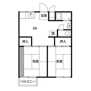 コーポ緑ヶ丘A棟【2階】の間取り