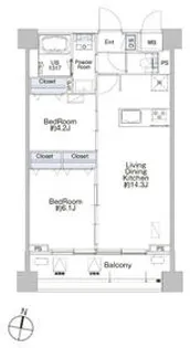 プロシード池上【8階】の間取り