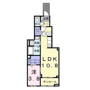 ヴェルドミール【1階】の間取り