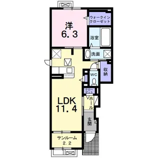 カーサ・ボヌール【1階】の間取り
