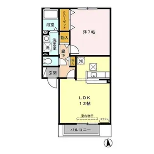 クレセント B【1階】の間取り