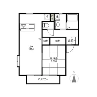 グレイスコートA棟【102号室】の間取り