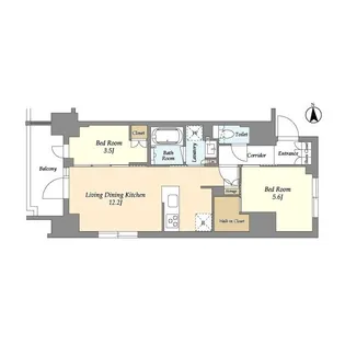 ジオエント上野稲荷町【7階】の間取り