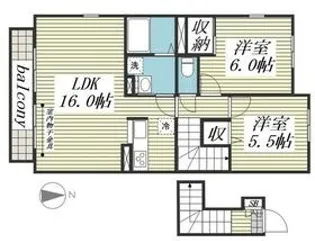 カーサクレールⅡ【2階】の間取り