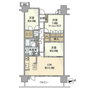 ワンダーベイシティSAZANガーデンイースト【20階】の間取り