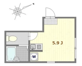 セシリア熊野前【1階】の間取り
