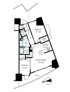 プラウドシティ東雲キャナルマークス【435号室号室】の間取り