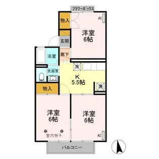 コーポなみまつ Ⅲ【2階】の間取り