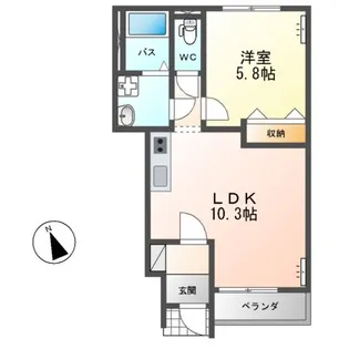 グランディール田彦【1階】の間取り