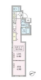 スカイコートリュクス品川大崎【2階】の間取り