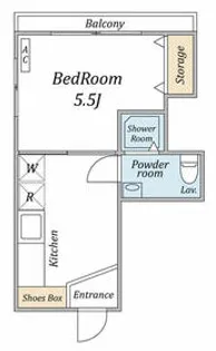 パティオ大井町【1C号室】の間取り