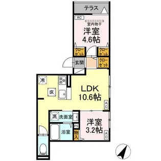 セレスティア柴又Ⅲ【1階】の間取り