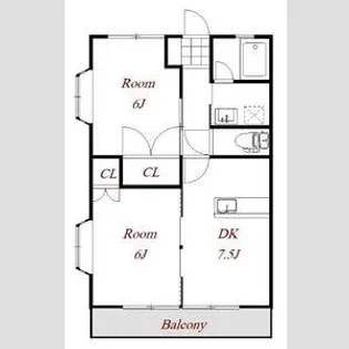 土屋コーポ連取【1階】の間取り