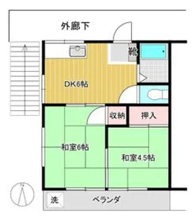 コーポきさらぎ【1階】の間取り
