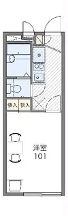 レオパレスLIGHT CITY【1階】の間取り