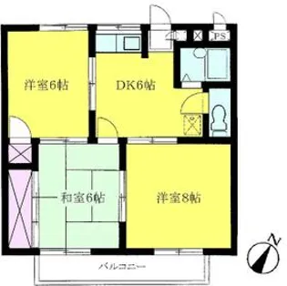レジェンド末広・B棟【303号室】の間取り