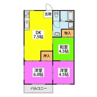 コスモハイツ東和【2階】の間取り