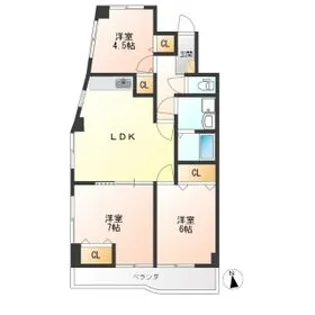 大曽ハイツ【2階】の間取り