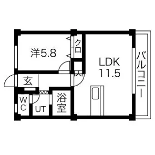 コーキア神楽【1階】の間取り