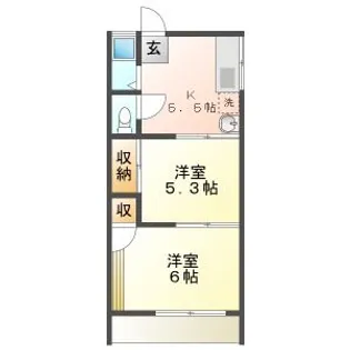 奥田ハイツ【101号室】の間取り