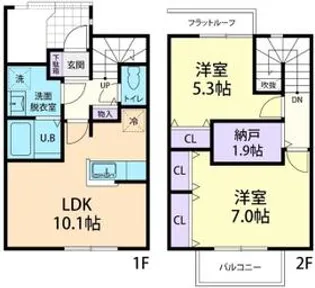 Cross Heighes(クロス ハイツ)・Ⅱ【105号室】の間取り