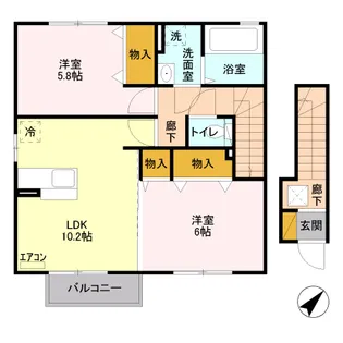 エスペランサ B【2階】の間取り