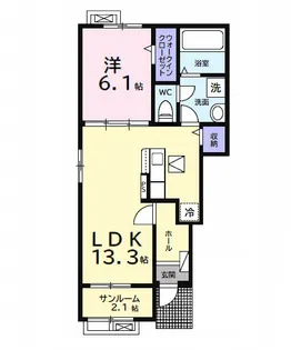 クレスト【101号室】の間取り