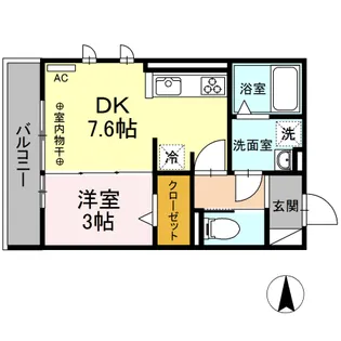 ENCOURAGER(アンクレージュ)【103号室】の間取り