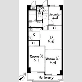 エルシー弐番館【1階】の間取り