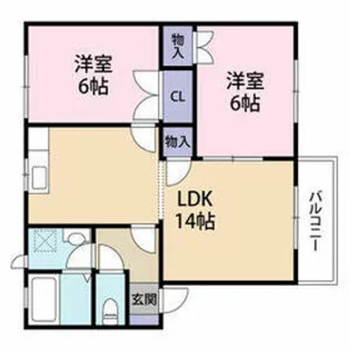 シャオロン21B【2階】の間取り