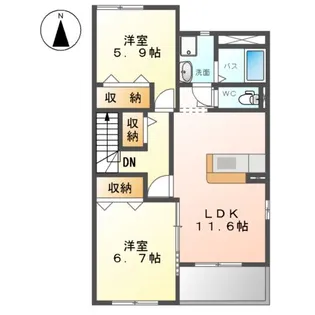 ピュア ステージ B【2階】の間取り
