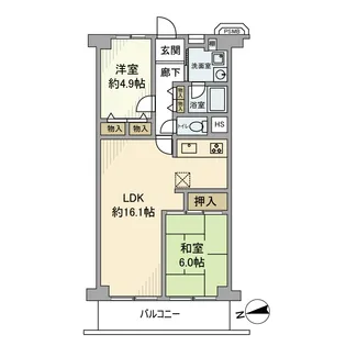 日商岩井鶴見マンション【5階】の間取り
