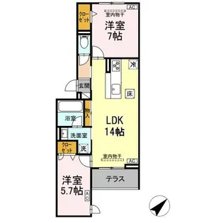 D craft 谷田【1階】の間取り