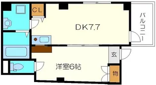 ラチチュード天七(旧サンキャッスル天七)【0301号室】の間取り