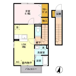 サンビレッジ戸祭 B【2階】の間取り