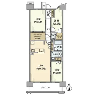 クレストプライムレジデンスパーク五番街【4階】の間取り
