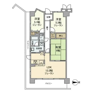 サザンコートレックス和泉【3階】の間取り