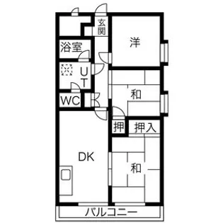 クランブレ西川田【502号室】の間取り
