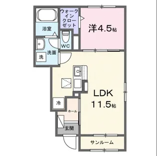 カーサ フェリーチェ【1階】の間取り