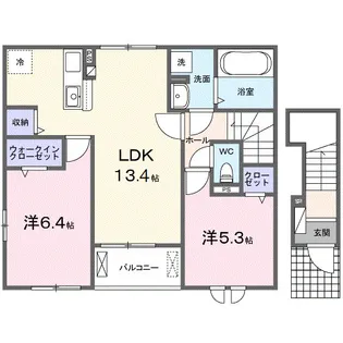 シエル ソレア【2階】の間取り