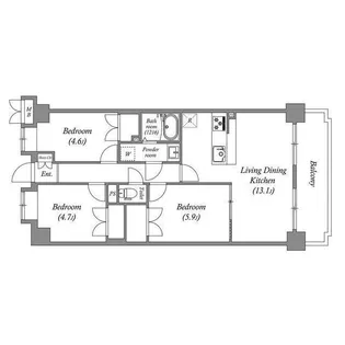 レジデンス多摩川西六郷【6階】の間取り