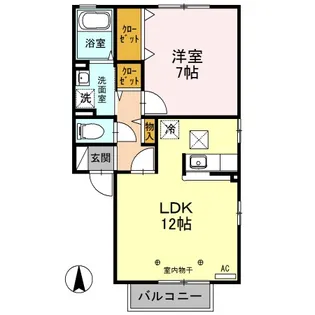 コーポ・アイ E【1階】の間取り