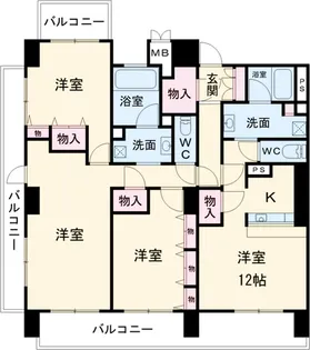 ロイヤルパークスERささしま【11階】の間取り